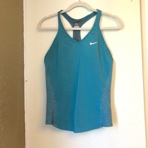 Nike- Dri Fit Teal Blue Racerback Workout Tank L